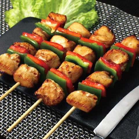 Fried Chicken Breast Skewer-With Colorful Bell Pepper