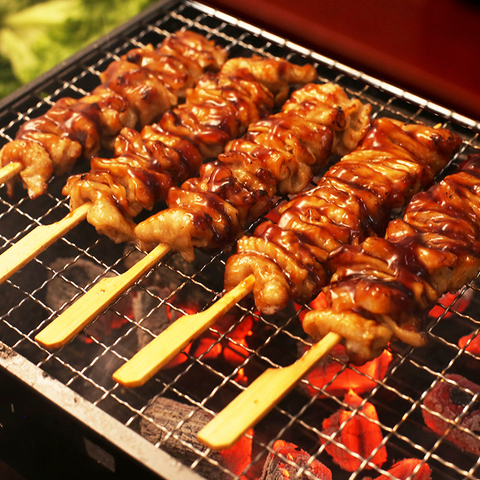 Charcoal Grilled Chicken Skin Skewers